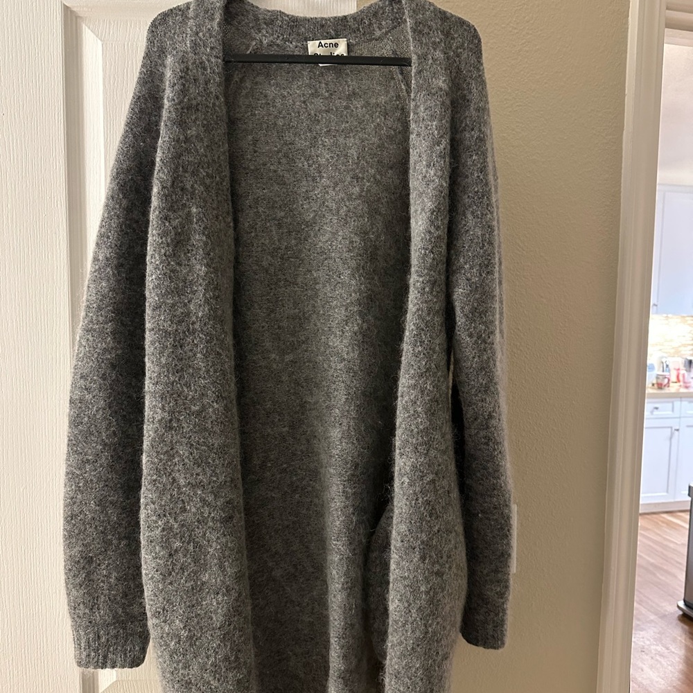 XS Acne Gray Mohair Cardigan